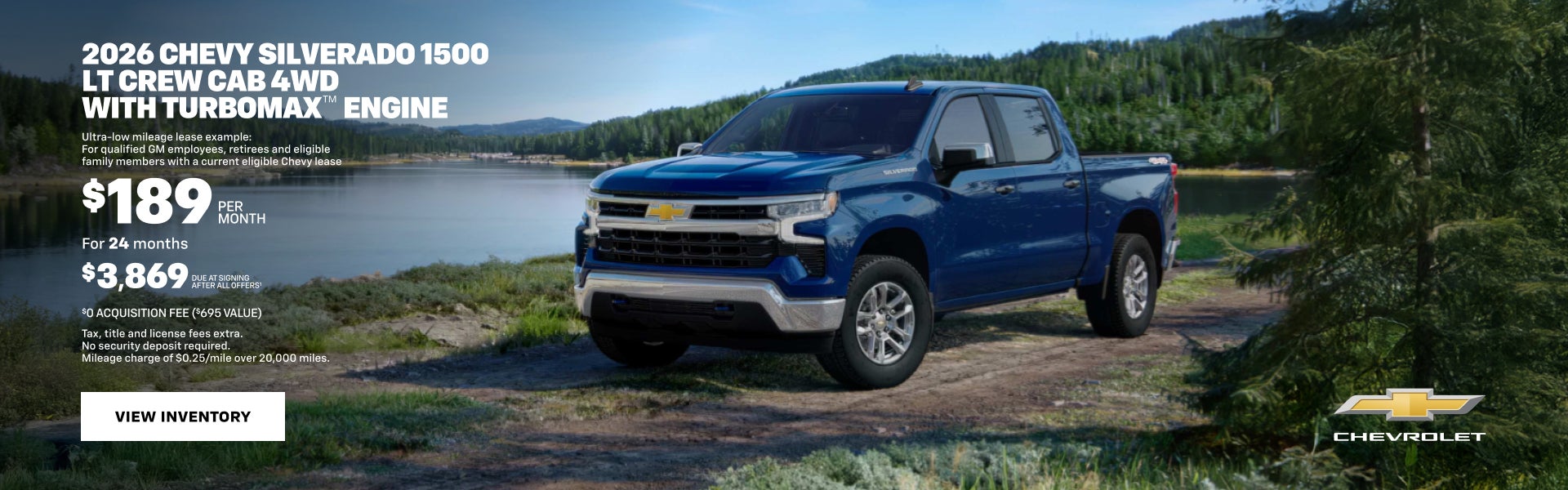2026 Chevy Silverado 1500 Crew Cab LT 4WD with TurboMax Engine. Ultra-low mileage lease example f...